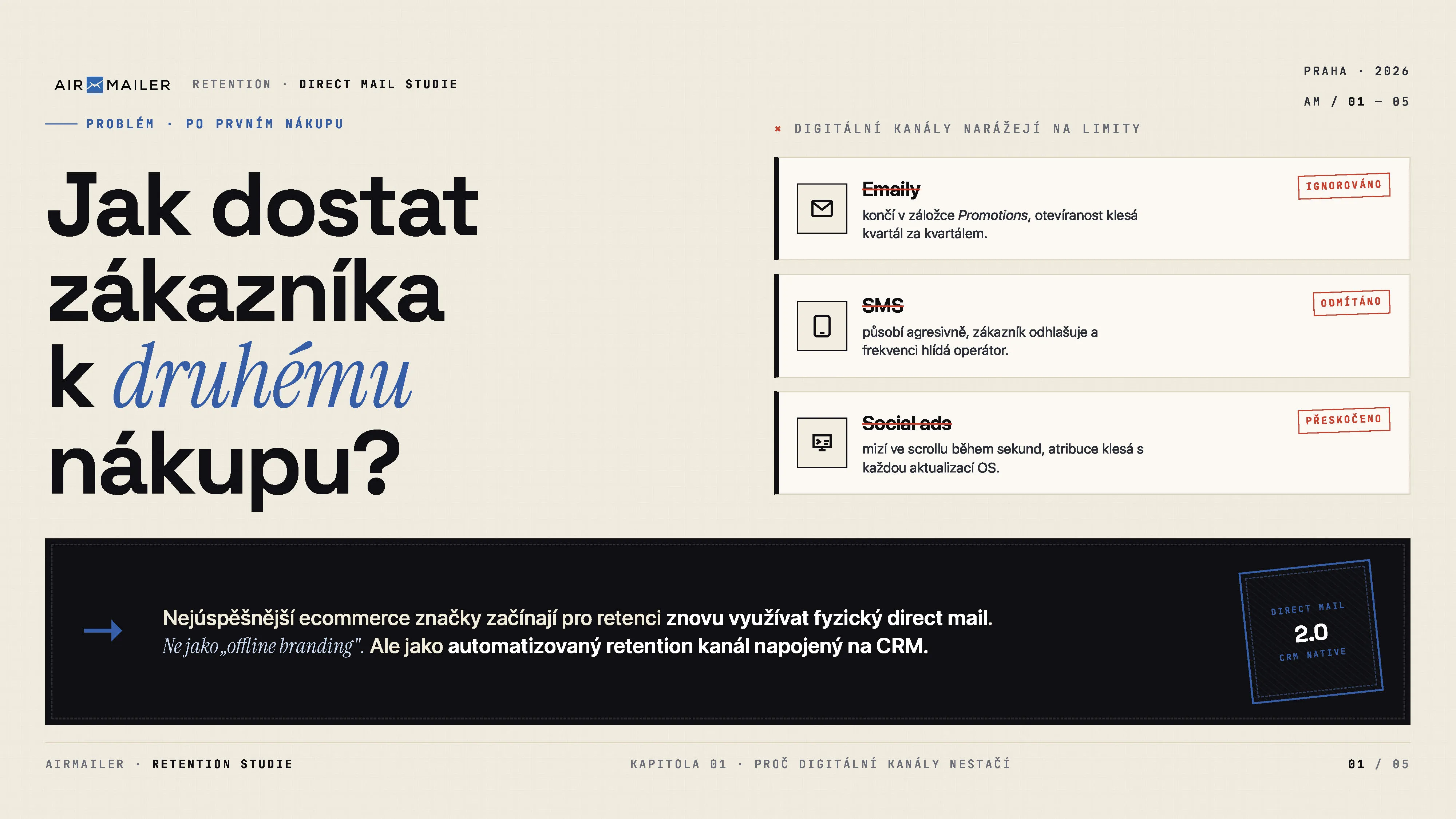 Retenční direct mail studie